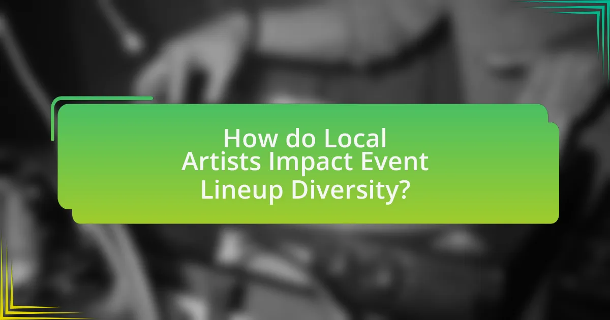 How do Local Artists Impact Event Lineup Diversity?