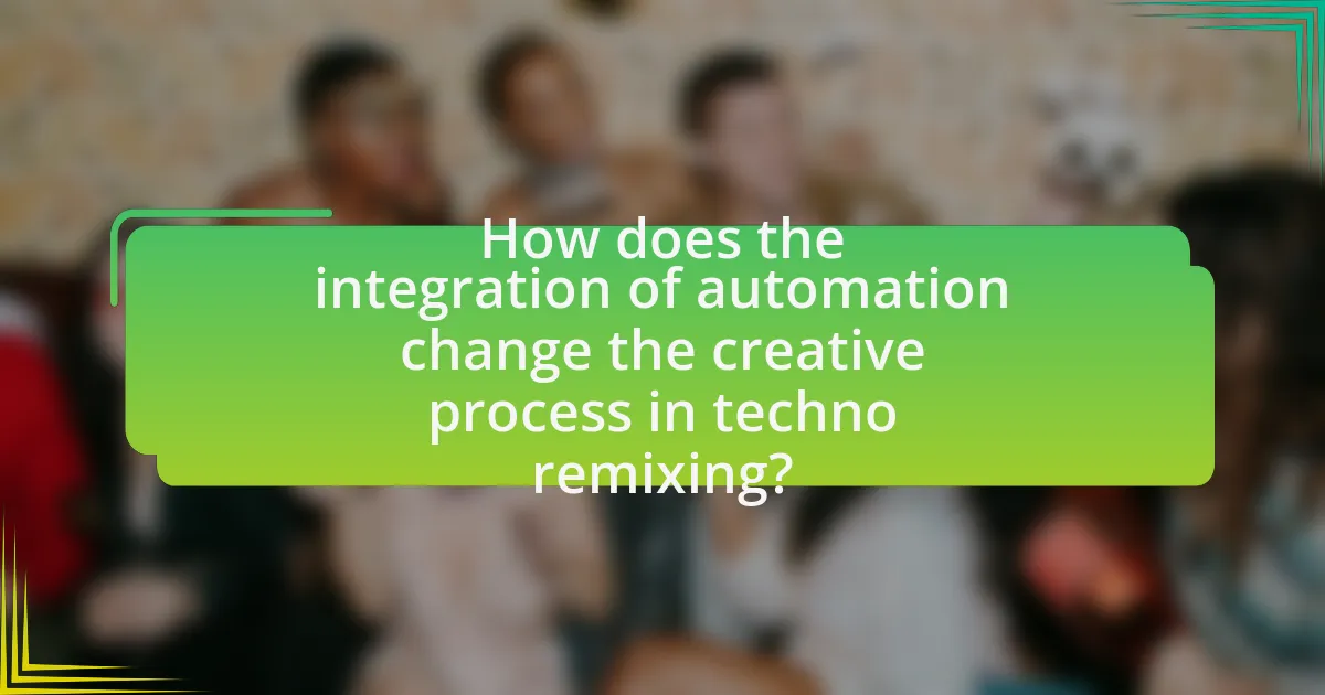 How does the integration of automation change the creative process in techno remixing?