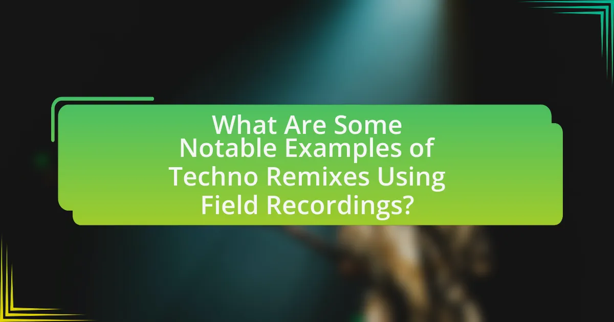 What Are Some Notable Examples of Techno Remixes Using Field Recordings?