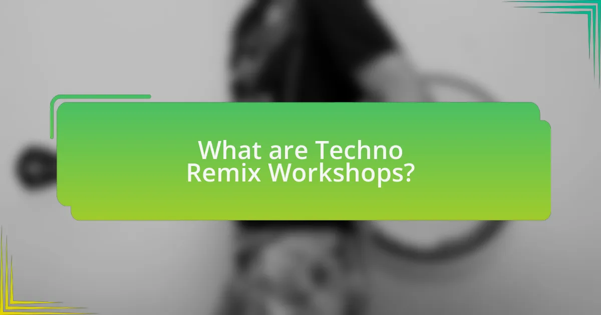 What are Techno Remix Workshops?