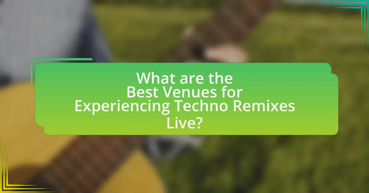 What are the Best Venues for Experiencing Techno Remixes Live?