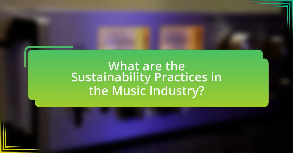 What are the Sustainability Practices in the Music Industry?