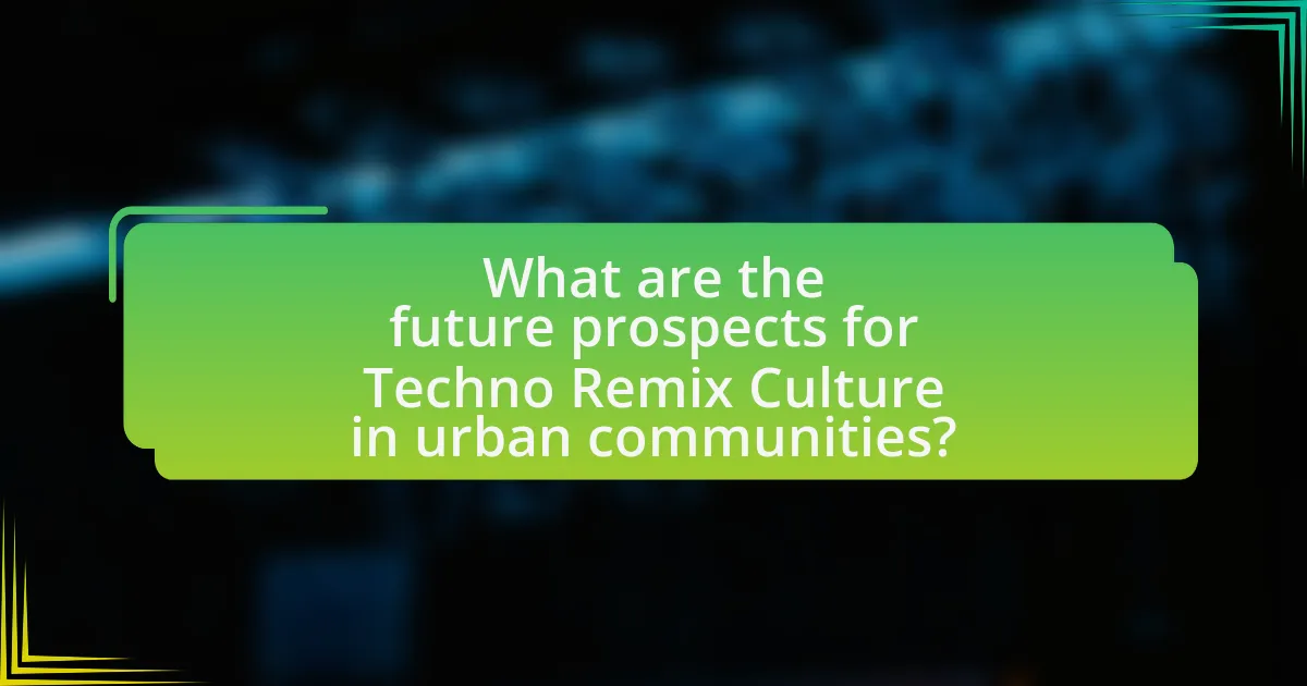 What are the future prospects for Techno Remix Culture in urban communities?