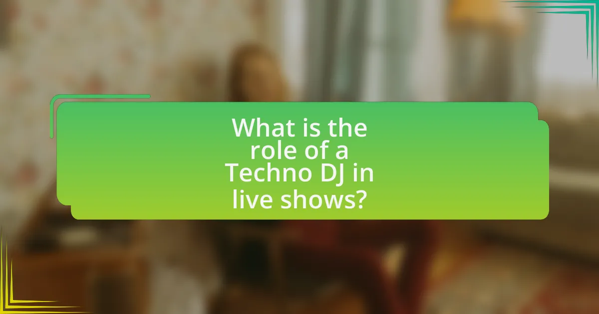 What is the role of a Techno DJ in live shows?