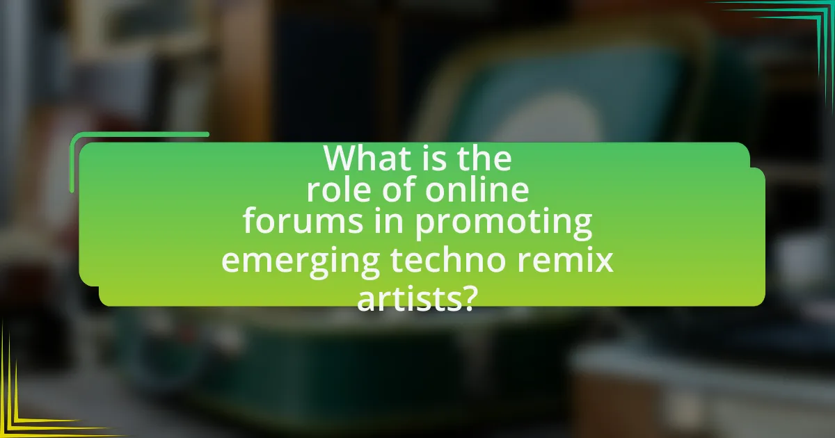What is the role of online forums in promoting emerging techno remix artists?