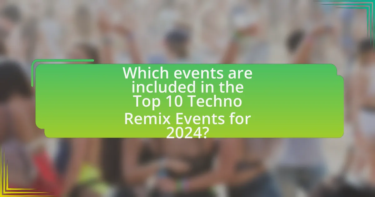Which events are included in the Top 10 Techno Remix Events for 2024?